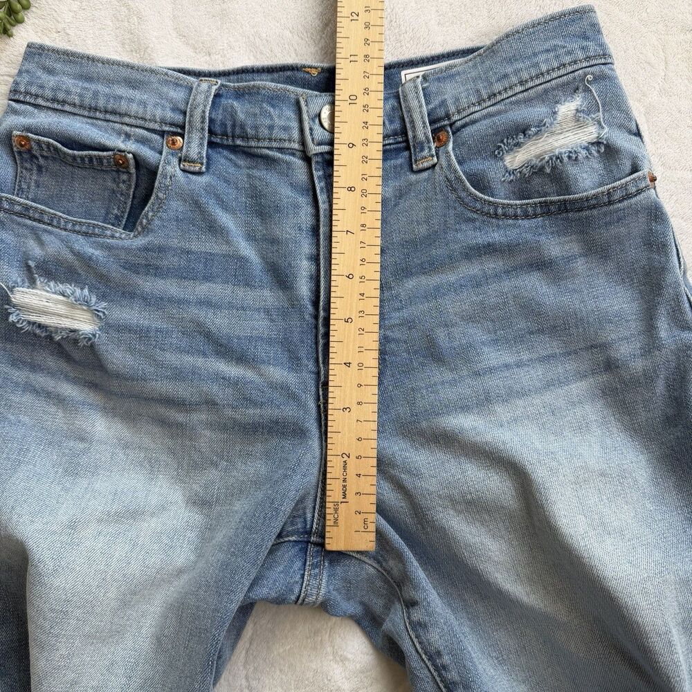 GAP 9" High Rise Bermuda Denim Jean Shorts Distressed Rips Women's Size 26/2R - Picture 10 of 14